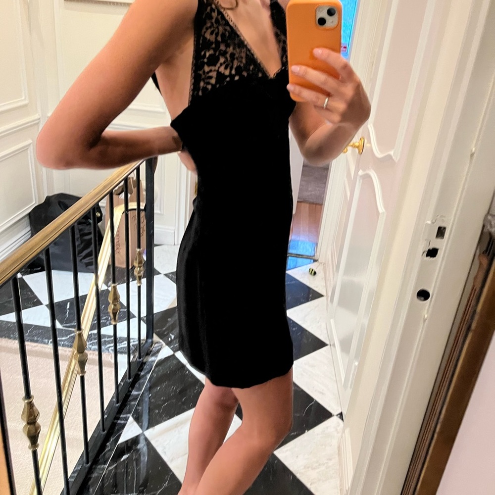 Stella McCartney black mini bustier dress size 38
